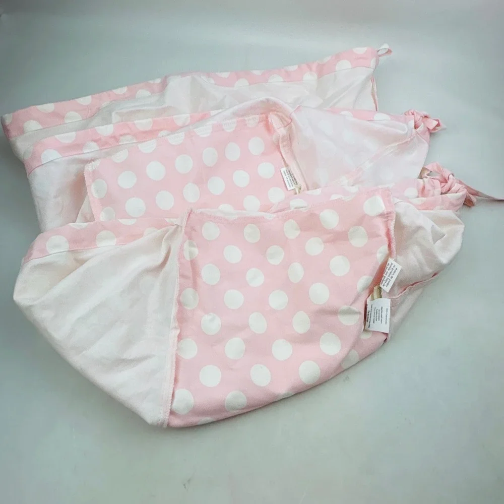 Pottery Barn Kids Sabrina Basket 11 Liner Lot Pink White Polka Dot M L XL